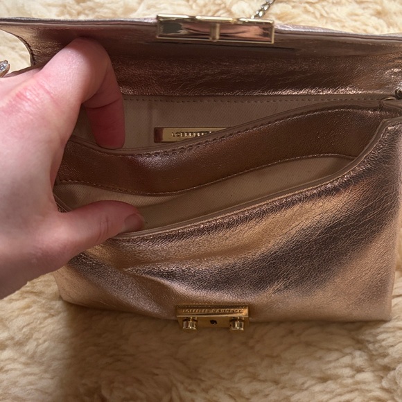 Loeffler Randall Metallic Silver Chain Clutch